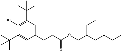 Benzenepropanoic acid, 3,5-bis(1,1-dimethylethyl)-4-hydroxy-, 2-ethylhexyl ester,144429-84-5,结构式