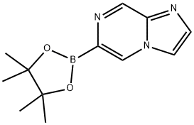 6-(4,4,5,5-四甲基-1,3,2-二噁硼烷-2-基)咪唑并[1,2-A]吡嗪,1445860-58-1,结构式