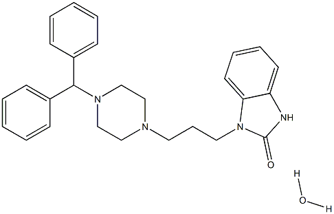 1-{3-[4-(diphenylmethyl)piperazin-1-yl]propyl}-2,3-dihydro-1H-1,3-benzodiazol-2-one hydrate 结构式