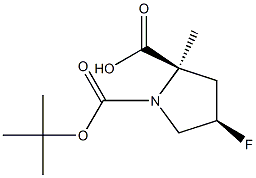(2R,4R)-1-(tert-butoxycarbonyl)-4-fluoro-2-methylpyrrolidine-2-carboxylic acid Structure