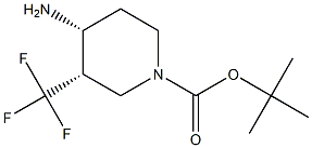 tert-butyl cis-4-amino-3-(trifluoromethyl)piperidine-1-carboxylate 化学構造式