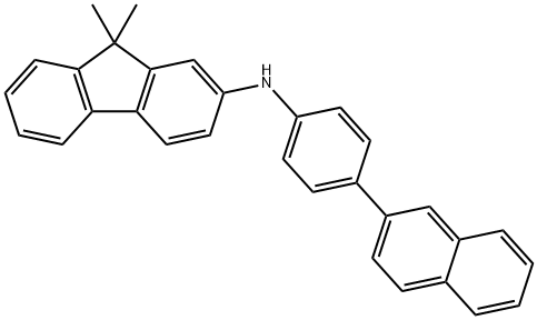 N-[4-(2-萘基)苯基] -9,9-二甲基芴-2-胺 结构式