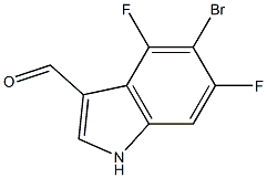 5-bromo-4,6-difluoro-1H-indole-3-carbaldehyde, 1467059-98-8, 结构式