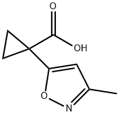 1-(3-methyl-1,2-oxazol-5-yl)cyclopropane-1-carboxylic acid 结构式