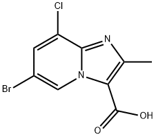 6-bromo-8-chloro-2-methylimidazo[1,2-a]pyridine-3-carboxylic acid 化学構造式