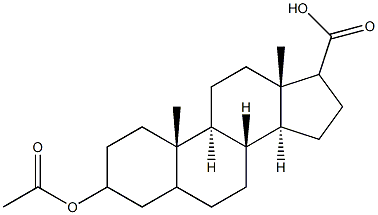 3-(acetyloxy)androstane-17-carboxylic acid 化学構造式