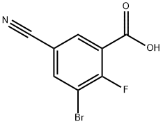 3-Bromo-5-cyano-2-fluorobenzoic acid Structure