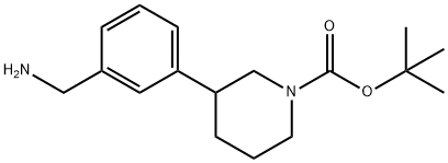 tert-butyl 3-[3-(aminomethyl)phenyl]piperidine-1-carboxylate Struktur