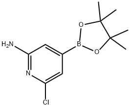 2-アミノ-6-クロロピリジン-4-ボロン酸ピナコールエステル 化学構造式