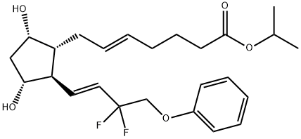 5-Heptenoic acid, 7-[(1R,2R,3R,5S)-2-[(1E)-3,3-difluoro-4-phenoxy-1-buten-1-yl]-3,5-dihydroxycyclopentyl]-, 1-methylethyl ester, (5E)- 化学構造式