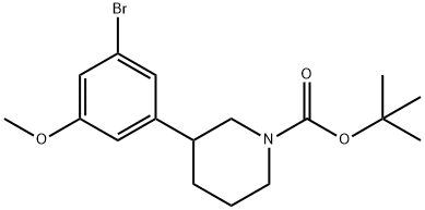 3-(N-Boc-Piperidin-3-yl)-5-methoxy-1-bromobenzene,1563529-15-6,结构式