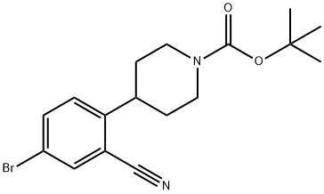 4-(N-Boc-Piperidin-4-yl)-3-cyano-1-bromobenzene, 1563529-19-0, 结构式