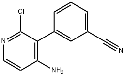 2-CHLORO-4-AMINO-3-(3-CYANOPHENYL)PYRIDINE 化学構造式