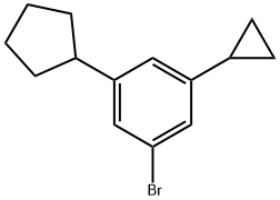 3-Cyclopentyl-5-cyclopropylbromobenzene 化学構造式