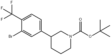 TERT-BUTYL 3-(3-BROMO-4-TRIFLUOROMETHYLPHENYL)PIPERIDINE-1-CARBOXYLATE 结构式