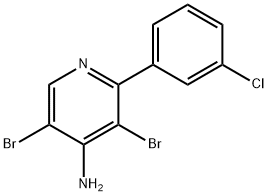 4-Amino-3,5-dibromo-2-(3-chlorophenyl)pyridine,1563534-30-4,结构式