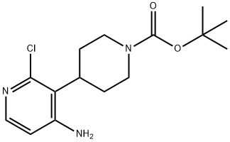 2-CHLORO-4-AMINO-3-(N-BOC-PIPERIDIN-4-YL)PYRIDINE 化学構造式