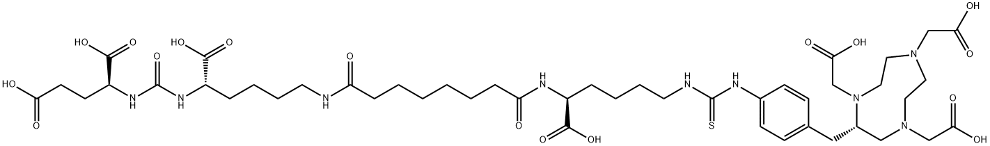 4,6,12,21,27-Pentaazaoctacosane-1,3,7,22-tetracarboxylic acid, 5,13,20-trioxo-28-thioxo-28-[[4-[[(2S)-1,4,7-tris(carboxymethyl)octahydro-1H-1,4,7-triazonin-2-yl]methyl]phenyl]amino]-, (3S,7S,22S)- Struktur