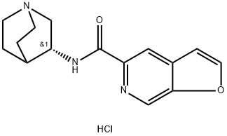 N-(3R)-1-Azabicyclo[2.2.2]oct-3-yl-furo[2,3-c]pyridine-5-carboxamide hydrochloride 结构式