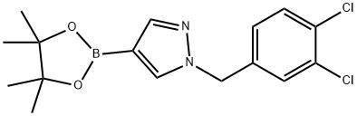1-(3,4-二氯苄基)-4-(4,4,5,5-四甲基-1,3,2-二氧杂硼环戊烷-2-基)-1H-吡唑, 1604036-61-4, 结构式