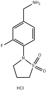 2-[4-(氨基甲基)-2-氟苯基]-1Λ6,2-噻唑烷-1,1-二酮盐酸, 1607288-17-4, 结构式