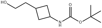 tert-butyl N-[3-(2-hydroxyethyl)cyclobutyl]carbamate 化学構造式