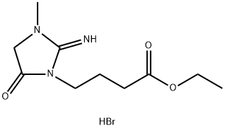 ethyl 4-(2-imino-3-methyl-5-oxoimidazolidin-1-yl)butanoate hydrobromide 化学構造式