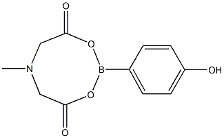 2-(4-Hydroxyphenyl)-6-methyl-1,3,6,2-dioxazaborocane-4,8-dione 化学構造式