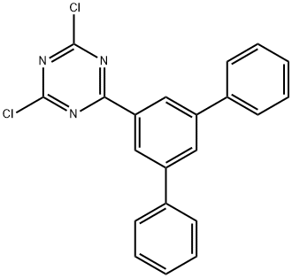 2,4-Dichloro-6-[1,1':3',1''-terphenyl]-5'-yl-1,3,5-Triazine Struktur