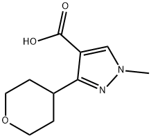 1-methyl-3-(oxan-4-yl)-1H-pyrazole-4-carboxylic acid,1619991-95-5,结构式