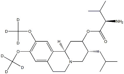 L-Valine, (2R,3R,11bR)-1,3,4,6,7,11b-hexahydro-9,10-di(methoxy-d3)-3-(2-methylpropyl)-2H-benzo[a]quinolizin-2-yl ester Struktur