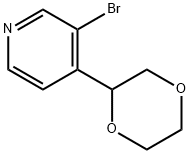 3-Bromo-4-(1,4-dioxan-2-yl)pyridine, 1622834-36-9, 结构式