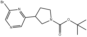 2-Bromo-6-(N-Boc-pyrrolidin-3-yl)pyrazine Structure