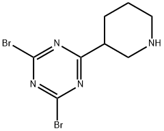 2,4-Dibromo-6-(piperidin-3-yl)-1,3,5-triazine Structure