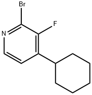 2-Bromo-3-fluoro-4-cyclohexylpyridine Struktur
