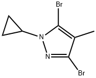 3,5-Dibromo-4-methyl-1-(cyclopropyl)-1H-pyrazole Structure