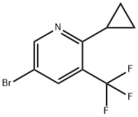 5-Bromo-2-cyclopropyl-3-(trifluoromethyl)pyridine 化学構造式