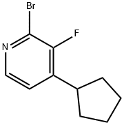 2-Bromo-3-fluoro-4-cyclopentylpyridine 化学構造式