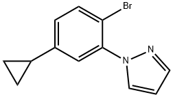 1-(2-bromo-5-cyclopropylphenyl)-1H-pyrazole 化学構造式