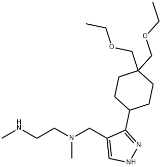 1,2-Ethanediamine, N1-[[3-[4,4-bis(ethoxymethyl)cyclohexyl]-1H-pyrazol-4-yl]methyl]-N1,N2-dimethyl- Struktur