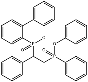 6,6'-(1-phenylethane-1,2-diyl)bis(6H-dibenzo[c,e][1,2]oxaphosphinine) 6,6'-dioxide 结构式