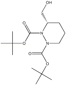 di-tert-butyl (S)-3-(hydroxymethyl)tetrahydropyridazine-1,2-dicarboxylate Struktur