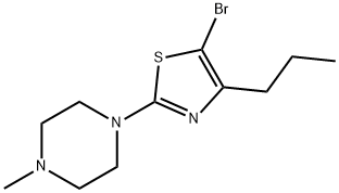 5-Bromo-4-(n-propyl)-2-(N-methylpiperazin-1-yl)thiazole, 1643542-29-3, 结构式