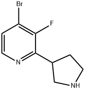 4-Bromo-3-fluoro-2-(pyrrolidin-3-yl)pyridine, 1643543-76-3, 结构式