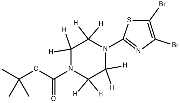 4,5-Dibromo-2-[N-Boc-(piperazin-d8)-1-yl]thiazole 结构式