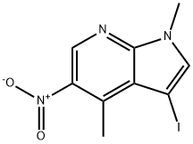 3-iodo-1,4-dimethyl-5-nitro-1H-Pyrrolo[2,3-b]pyridin 化学構造式