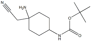 N-[4-氨基-4-(氰甲基)环己基]氨基甲酸叔丁酯 结构式