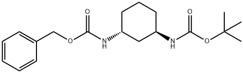 benzyl tert-Butyl ((1R,3R)-cyclohexane-1,3-diyl)dicarbamate Struktur