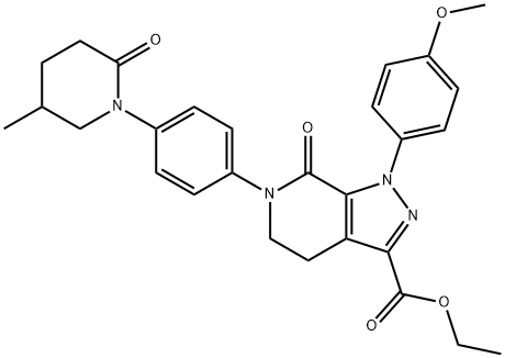 1686149-80-3 1H-Pyrazolo[3,4-c]pyridine-3-carboxylic acid, 4,5,6,7-tetrahydro-1-(4-methoxyphenyl)-6-[4-(5-methyl-2-oxo-1-piperidinyl)phenyl]-7-oxo-, ethyl ester