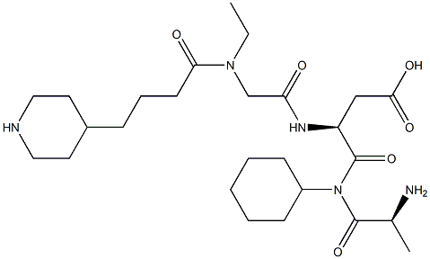 N-Ethyl-N-[4-(4-Piperidyl)Butyryl]-Glycyl-L- Aspartyl-L-(3-Cyclohexyl)Alaninamide 化学構造式